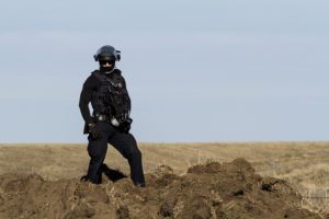 Camille Seaman, They're Coming for You, DAPL Pipeline Construction Site, 2016